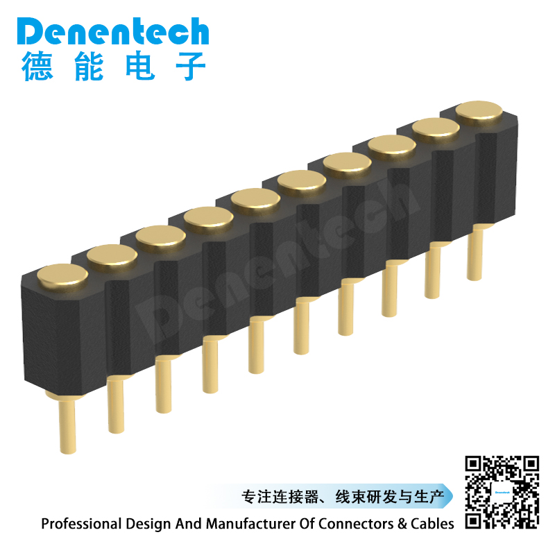Dennetech Spring Test Probe Pogo pin 2.00MM H4.0MM single row female straight  pogo pin conenctor 
